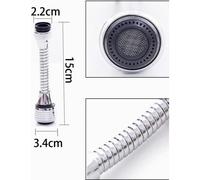 Lot de 2 rallonges flexibles pour robinet, avec aérateur et tuyau d'évacuation pour évier, permettant d'économiser l'eau dans la cuisine et