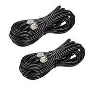 Lot de 2 rallonges téléphoniques modulaires de 10 m de long pour téléphone - Prise mâle vers mâle - 2 conducteurs (2 broches, 1 ligne)