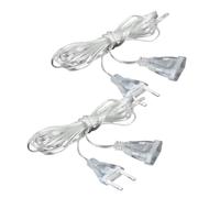 Lot de 2 rallonges transparentes - Rallonge européenne - 3 m - Câble d'extension transparent - Câble plat pour lumière LED - Pour l'extérieur - 220 V