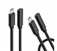 Lot de 2 rallonges USB C, 0,5 m, type C 3.1 Gen2, 10 Gbit/s, 4 K, 60 Hz, rallonge USB C, 100 W, court mâle vers femelle, compatible avec les téléphones portables, ordinateurs et tablettes avec ports