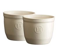 Emile Henry Eh024008 Le N°8 Set de 2 Ramequins Céramique Beige Argile 7,5 X 7 cm