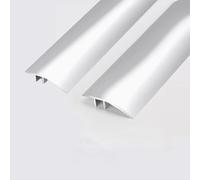 Lot de 2 Rampe de Seuil Aluminium Seuil de Porte Barre de Seuil Rattrapage Bande de Transition Profilé de Transition,Convient pour Pente de 6-12mm(Argent, 0.9m×4.3cm)