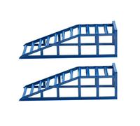 Lot de 2 rampes d'accès hydrauliques avec cric, 2000 kg, plate-forme élévatrice pour voiture, angle d'entrée plat 23°, hauteur de levage 27,5 cm, bleu pour changement d'huile et réparation