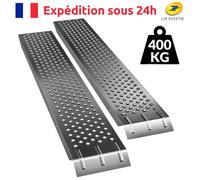 Lot de 2 Rampes de chargement 160cm Charge jusqu'à 400 kg Rails d'Accès en Acier