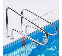 Lot de 2 rampes de piscine en acier inoxydable 304 avec poignée parfaite pour piscines, pontons, quais et plus encore