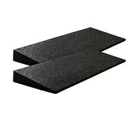 Lot de 2 rampes de trottoir en caoutchouc Noir LxLxHxH) 500 x 200 x 43 mm (fauteuil roulant, rampe d'accès, rampe de seuil de porte, lampe de voiture)