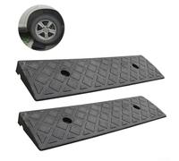 Lot de 2 rampes de trottoir en plastique antidérapantes avec grille pour voitures, vélos, fauteuils roulants et scooters 500 x 130 x 30 mm