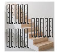Lot de 2 rampes latérales noires pour escaliers 3 5 8 10 15 20 Rampes antidérapantes en fer forgé avec vis pour terrasse, balcon, garage, couloir Design en forme de U