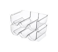 Lot de 2 Range Bouteille pour vin, Range-Bouteilles - Porte-Bouteilles d'eau en Plastique pour Le Rangement sur Le Comptoir de la Cuisine, Le Buffet, Le Bureau pour Armoire, Frigo (Transparent)