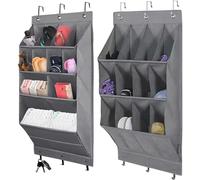 Lot de 2 Rangements Chaussure Suspendu Sur Porte avec 6 Crochets, Sac de Rangement avec Grande Poche Vendos85