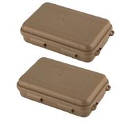 Lot de 2 Rangements Étanches et Résistants Aux Chocs en Plastique, pour Disques Durs, Idéaux pour Les Activités de Plein Air et Les Voyages(Brown)