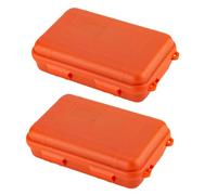 Lot de 2 Rangements Étanches et Résistants Aux Chocs en Plastique, pour Disques Durs, Idéaux pour Les Activités de Plein Air et Les Voyages(Orange)