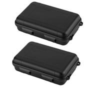 Lot de 2 Rangements Étanches et Résistants Aux Chocs en Plastique, pour Disques Durs, Idéaux pour Les Activités de Plein Air et Les Voyages(Black)