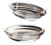 Lot de 2 râpes à ail en verre de style classique - pour ail, gingembre, chocolat - Livrées avec une assiette de 13,3 cm, un éplucheur et une brosse pour la préparation de la cuisine à domicile (2