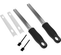 lot de 2 râpes à citron en acier inoxydable Râpe à parmesan 32,5 cm Râpe à gingembre Râpe à zeste multifonctionnelle Râpe à noix de muscade avec protection & brosse de nettoyage Râpe à trancher pour c