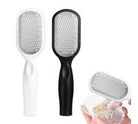 Lot de 2 Râpes à Pieds Élégantes (Noir & Blanc) avec Récupérateur - Râpe Anti-Callosités pour Pédicure - Idéal pour Pieds Secs et Humides