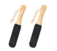 Lot de 2 râpes à récurer les pieds pour peaux dures, râpes de pédicure - Manche ergonomique en bois, pierre ponce pour les pieds, élimine les peaux mortes dures, les callosités et les talons fissurés