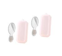 Lot de 2 râpes anti-callosités 2 en 1 en verre nano pour enlever les callosités - Lime double face pour callosités - Avec boîte en plastique - Pour soins des pieds