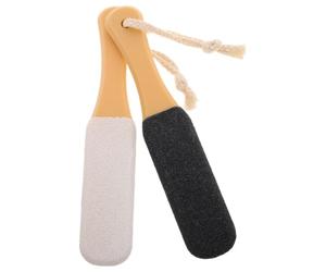 Lot de 2 Râpes-pieds Quadruples avec Manche Ergonomique | Pp, Corindon Blanc et Carbure de Silicium, Usage sur Peau Sèche ou Humide, pour Talons Lisses
