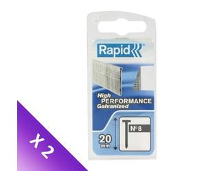 [LOT DE 2] RAPID Pointes galvanisées - Fil fin - N°8/20 mm