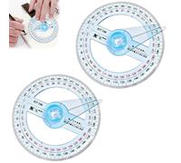 Lot de 2 rapporteurs circulaires, rapporteurs d'angle à 360 degrés, rapporteur multifonction avec bras oscillant, règle circulaire en plastique, outil de géométrie pour salle de classe, bureau