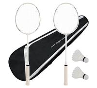 Lot de 2 raquettes de badminton légères 4U, 2 volants, 1 sac de transport, raquettes de badminton entièrement en fibre de carbone, pour jeux en plein air (pré-cordées)