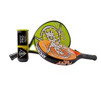 Lot de 2 Raquettes Padel Dunlop Fury (Jaune, Orange) + Pot Balles Padel Pro