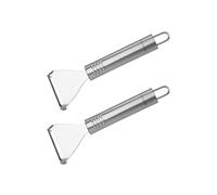 Fackelmann 9909850 Lot de 2 éplucheurs à légumes, éplucheur pommes de terre, éplucheur, ustensile de cuisine, rasoir à légumes, Acier inoxydable, 18 x 5,7 cm, Gris
