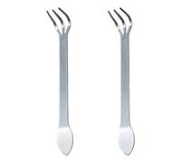 Lot de 2 râteaux à bonsaï multifonctionnels en acier inoxydable à 3 broches pour ameublissement et transplantation du sol Outil de jardinage Outil de desserrage du sol