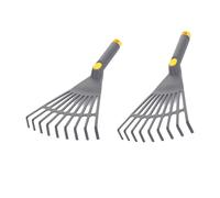 Lot de 2 râteaux à Main en Plastique à 9 Dents avec poignée Ergonomique, idéal pour Le Travail du, Le Feuillage, Le Jardinage, l ' aménagement paysager et l ' Agriculture