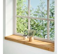 Lot de 2 rebords de fenêtre - Marron clair - 90 x 20 x 2 cm - Bois massif de chêne - Pour montage intérieur et extérieur - Remplacement d'encastrement - Joint et isolation pour les nouvelles