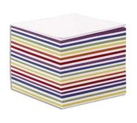 Lot de 2 recharges bloc cube blanc et couleur 9 x 9 x 7,5 cm 580 feuilles mobiles 90g PEFC G