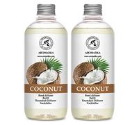 Lot de 2 recharges de diffuseur de Noix de Coco 500 ML - Parfum d'intérieur Frais apaisant et Durable - Joli Parfum pour aromathérapie - Cadeau - Recharges pour diffuseurs de Parfum avec bâtonnets en