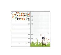 Lot de 2 recharges de papier A5 pour carnet de notes - 6 trous colorés - Organiseur personnel pour tenir votre agenda quotidien/hebdomadaire/mensuel - 40 pages