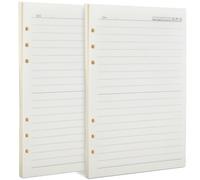 Lot de 2 recharges de papier ligné A5, 120 feuilles/240 pages A5, 160 onglets d'index avec règle à 6 trous pour planificateur, agenda, réunion de classe, feuille classeur, feuille de classeur