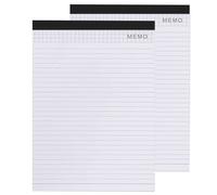 Lot de 2 recharges de papier ligné format A4,bloc-notes à lignes larges pour porte-documents en cuir PU,25 feuilles par bloc-notes