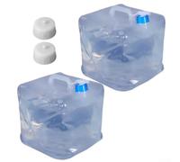 Lot de 2 récipients à eau pliables avec robinet et poignée pour stockage d'eau portable en extérieur et besoins (20 L)