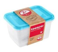 keeeper Boîtes de conservation congélation - Lot de 2 grandes 2 litres - Bleu