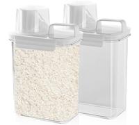 Lot de 2 récipients de rangement pour céréales, 1800 ml, boîte de rangement avec verre doseur, boîtes de conservation, distributeur de nourriture pour chien, distributeur de poudre à laver,