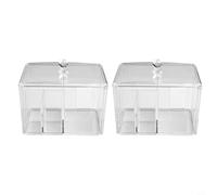 Lot de 2 récipients élégants et pratiques en acrylique transparent pour garder vos essentiels de beauté propres et bien rangés