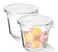 Lot de 2 récipients en verre de 720 ml avec couvercle, pour réfrigérateur, four, micro-ondes, sans BPA