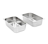 Lot de 2 récipients gastronorm GN 1/1 - 150 mm - En acier inoxydable - 530 x 325 x 150 mm - Capacité de 21 l - Empilables - Pour buffet, restauration, cantine, restauration, comptoir de conservation