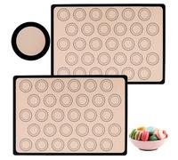 Lot de 2 Rectangulaire Silicone Tapis de cuisson pour macarons les Pizzas les Macarons et la Pâte à pain 41.91x 29.5 x 0.04 cm