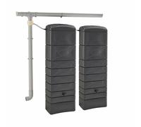 Lot De 2 Récupérateurs D'eau. Mural Chastang 300l Anthracite Avec Kit Raccord Chéneau Inclus