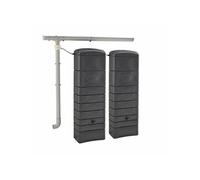 Lot de 2 récupérateurs d'eau. mural Chastang 300L Anthracite avec kit raccord chéneau inclus