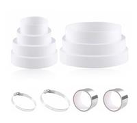 Lot de 2 réducteurs universels en PVC - Diamètre : 80-180 mm - Tuyau de réduction de 80, 100, 110, 120, 160, 170, 180 mm - Avec colliers de serrage en acier inoxydable - Bande d'aluminium pour