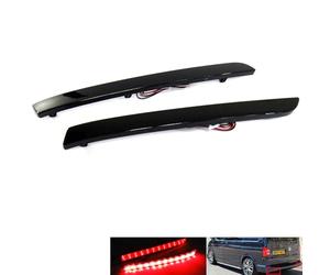 Lot de 2 réflecteurs noir fumé à LED pour pare-chocs arrière de voiture, feu anti-brouillard arrière 2012-2016 Transporter T5 Caravelle Multivan