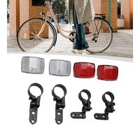 Lot de 2 réflecteurs pour avant et arrière - Réflecteurs de sécurité blancs et rouges avec supports de montage, pour guidon et tige de selle (2 paires)