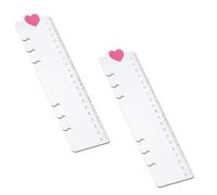 Lot de 2 règles à clipser pour journal, classeur A5, marque-page, cœur rose, marque-page avec 6 trous, outil de mesure de dessin au trait pour carnet