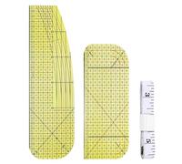 Lot de 2 règles à coudre, 1 règle souple, accessoire de couture, règle pour mesurer les vêtements, accessoires de coupe, outil compact pour ourler et coudre des vêtements
